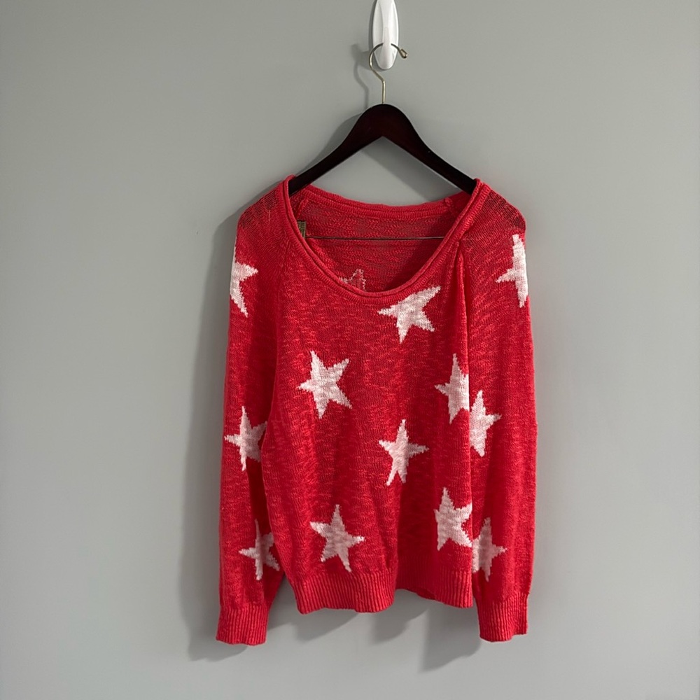 Red‎ Lightweight Star Sweater